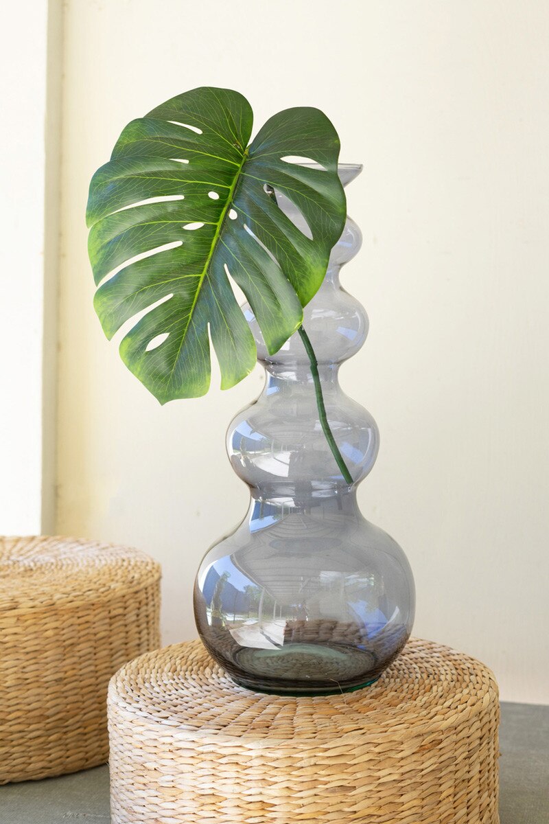 Large Glass Bubble Vase -  Blue By Kalalou | Vases | Modishstore - 1