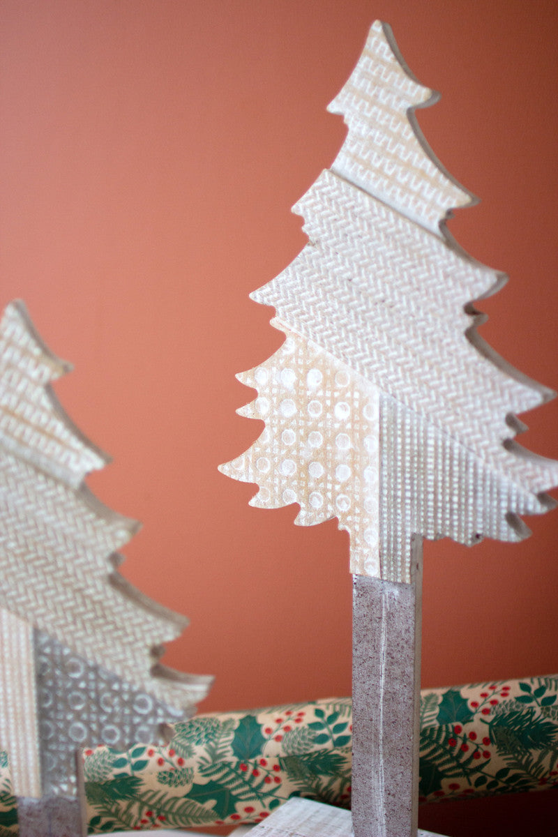 Wooden Christmas Trees On Bases Set Of 2 By Kalalou | Christmas Trees | Modishstore - 2