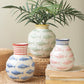 Set Of Two Ceramic Vases With Fish - One Each By Kalalou