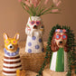 Set Of Three Ceramic Dogs With Sun Shades Vases By Kalalou