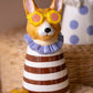Set Of Three Ceramic Dogs With Sun Shades Vases By Kalalou