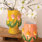 Set Of Two Ceramic Tulip Vases By Kalalou