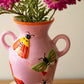 Set Of Two Ceramic Butterfly And Moth Vases By Kalalou