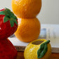 Set Of Three Ceramic Bud Vases - Orange, Strawberry And Lemon (Min 2) By Kalalou
