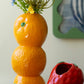 Set Of Three Ceramic Bud Vases - Orange, Strawberry And Lemon (Min 2) By Kalalou