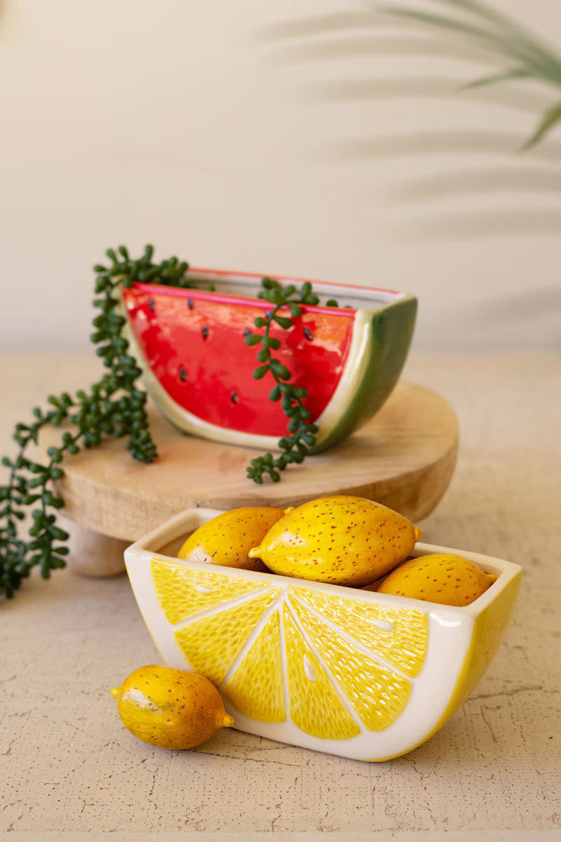 Ceramic Lemon Wedge Planter By Kalalou