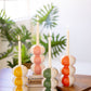 Set Of Four Ceramic Striped Taper Candle Holders By Kalalou