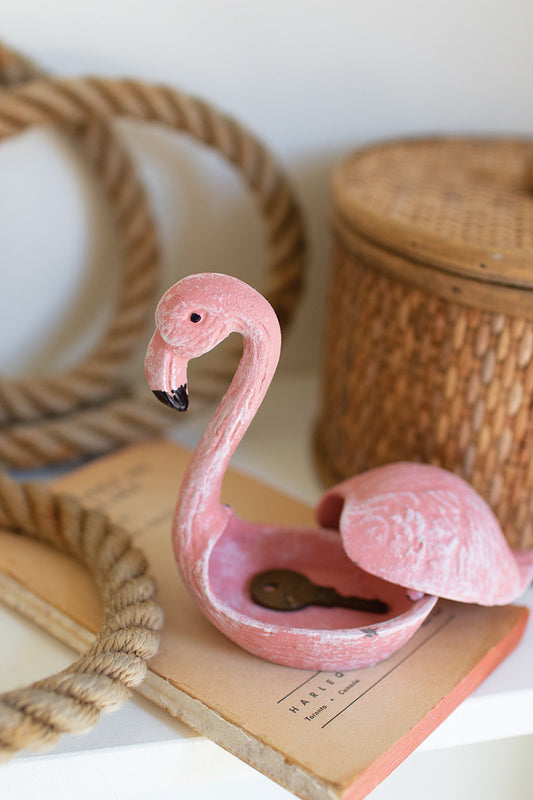 Cast Iron Flamingo Hide-A Key (Min 4) By Kalalou | Garden Sculptures & Statues | Modishstore