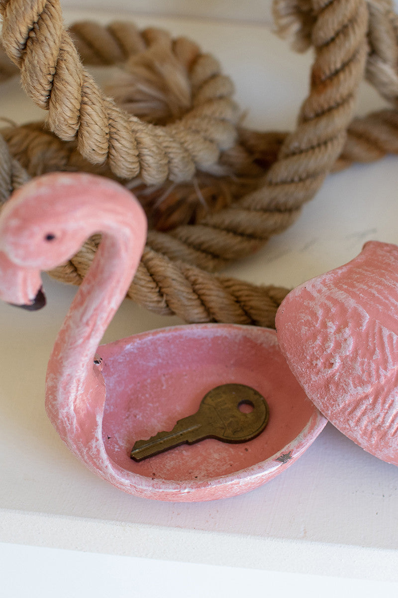Cast Iron Flamingo Hide-A Key (Min 4) By Kalalou | Garden Sculptures & Statues | Modishstore - 2
