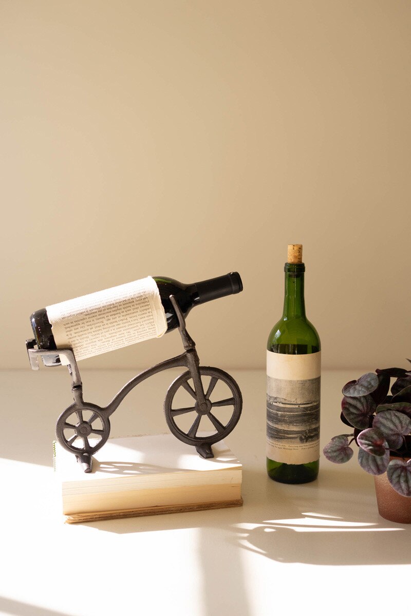 Cast Iron Bicycle Wine Bottle Holder By Kalalou