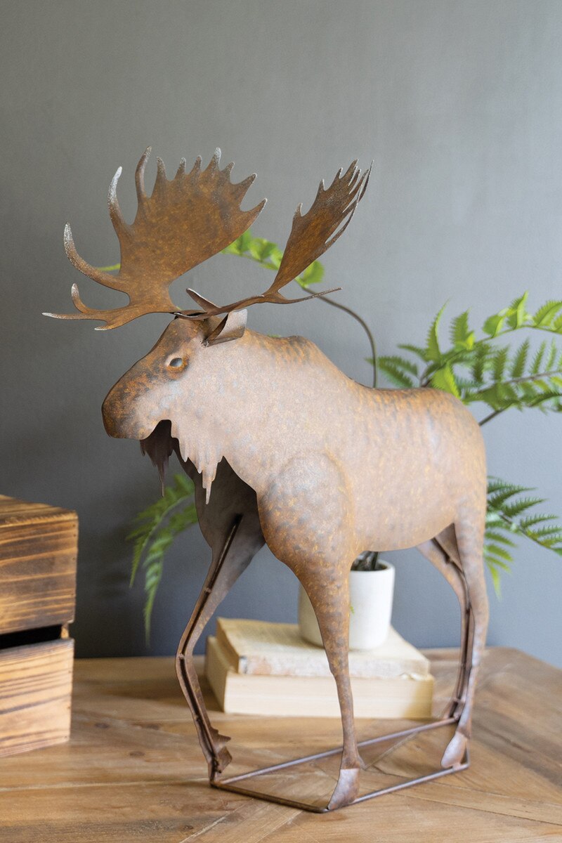 Rustic Metal Moose By Kalalou