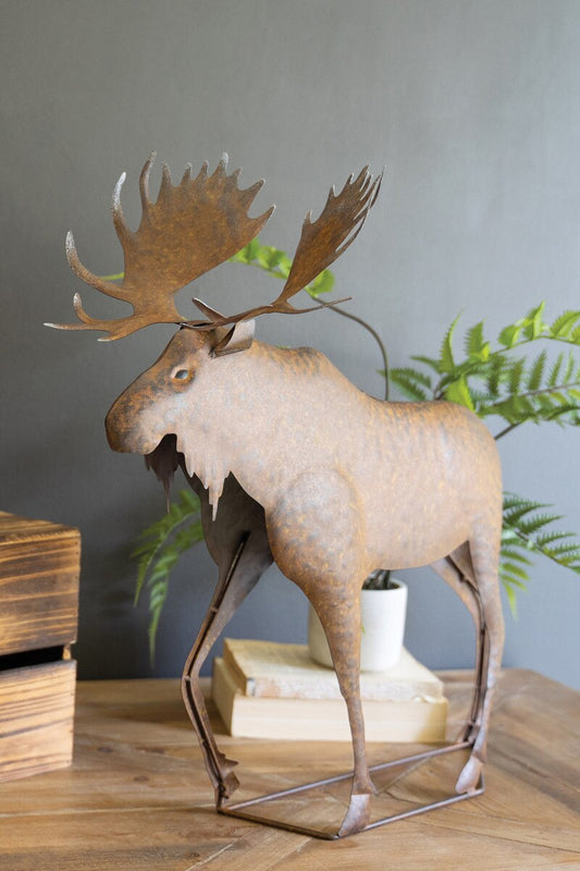 Rustic Metal Moose By Kalalou