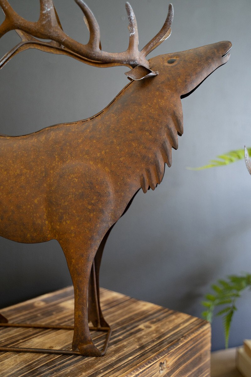 Rustic Metal Elk By Kalalou