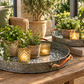 Zinc trays with Leather Handles