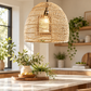 Rattan Dome  Hemp Lamp