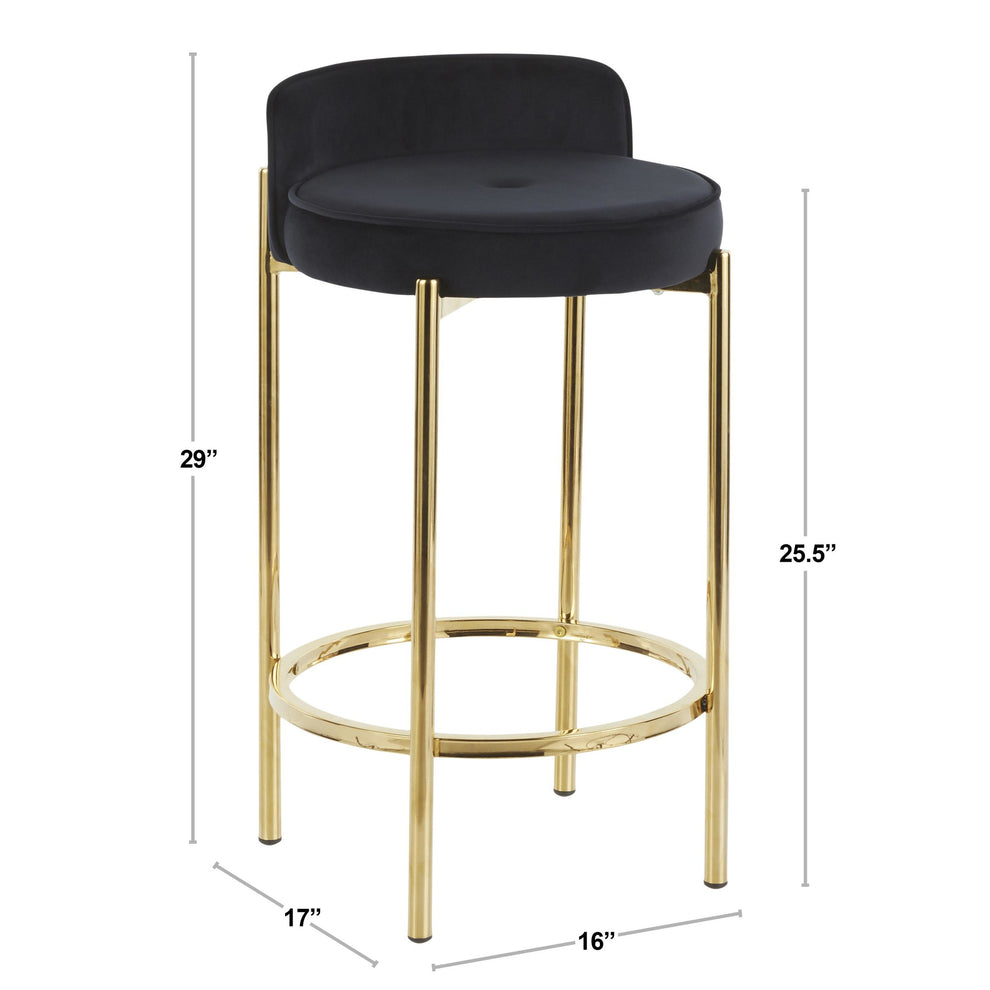 Chloe Counter Stool - Set of 2 By LumiSource - B26-CHLOE AUVBK2 | Counter Stools | Modishstore - 10