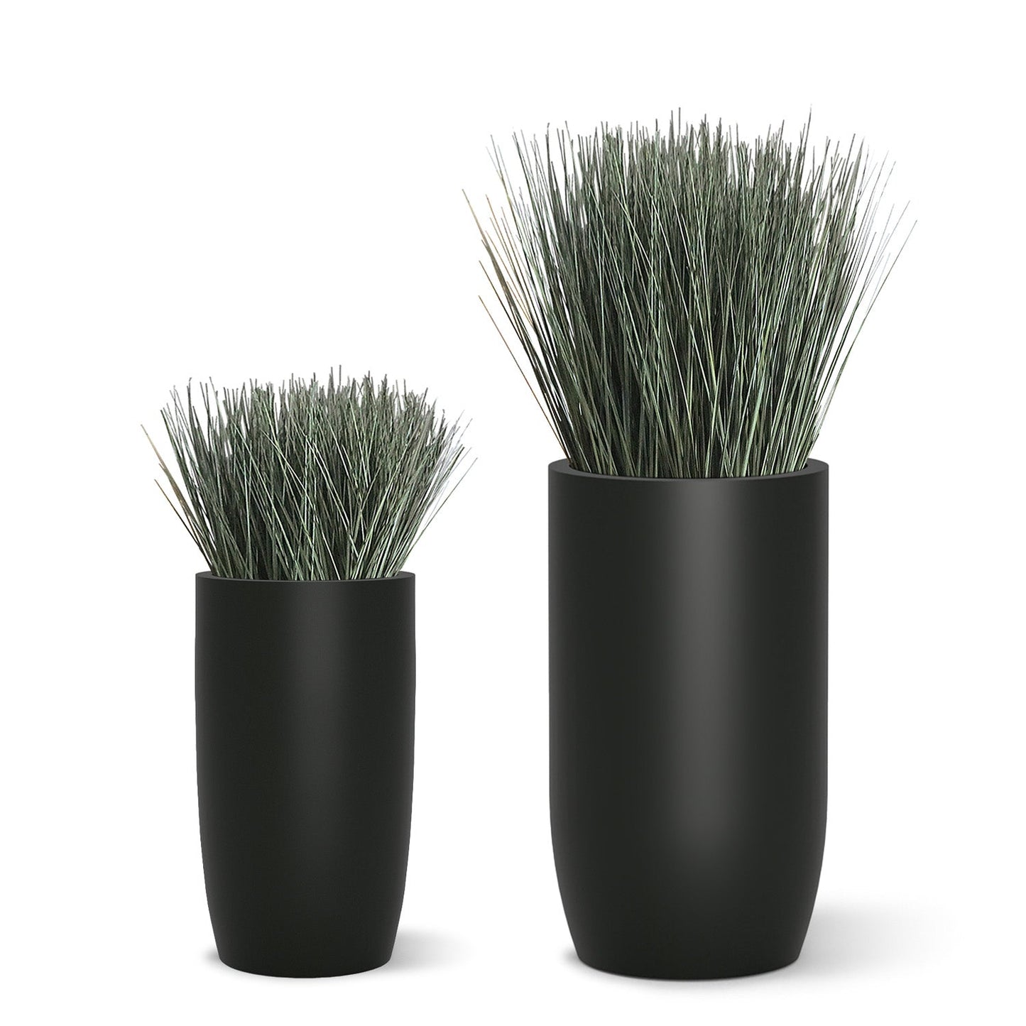Grass: Cortada Grass in Barrel Planter SM, Black Satin By Gold Leaf | Planters, Troughs & Cachepots | Modishstore - 4
