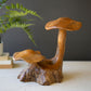 Double Teak Mushroom Sculpture By Kalalou | Sculptures | Modishstore - 2