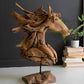Teakwood Horse Head Sculpture With Iron Base By Kalalou | Sculptures | Modishstore - 3