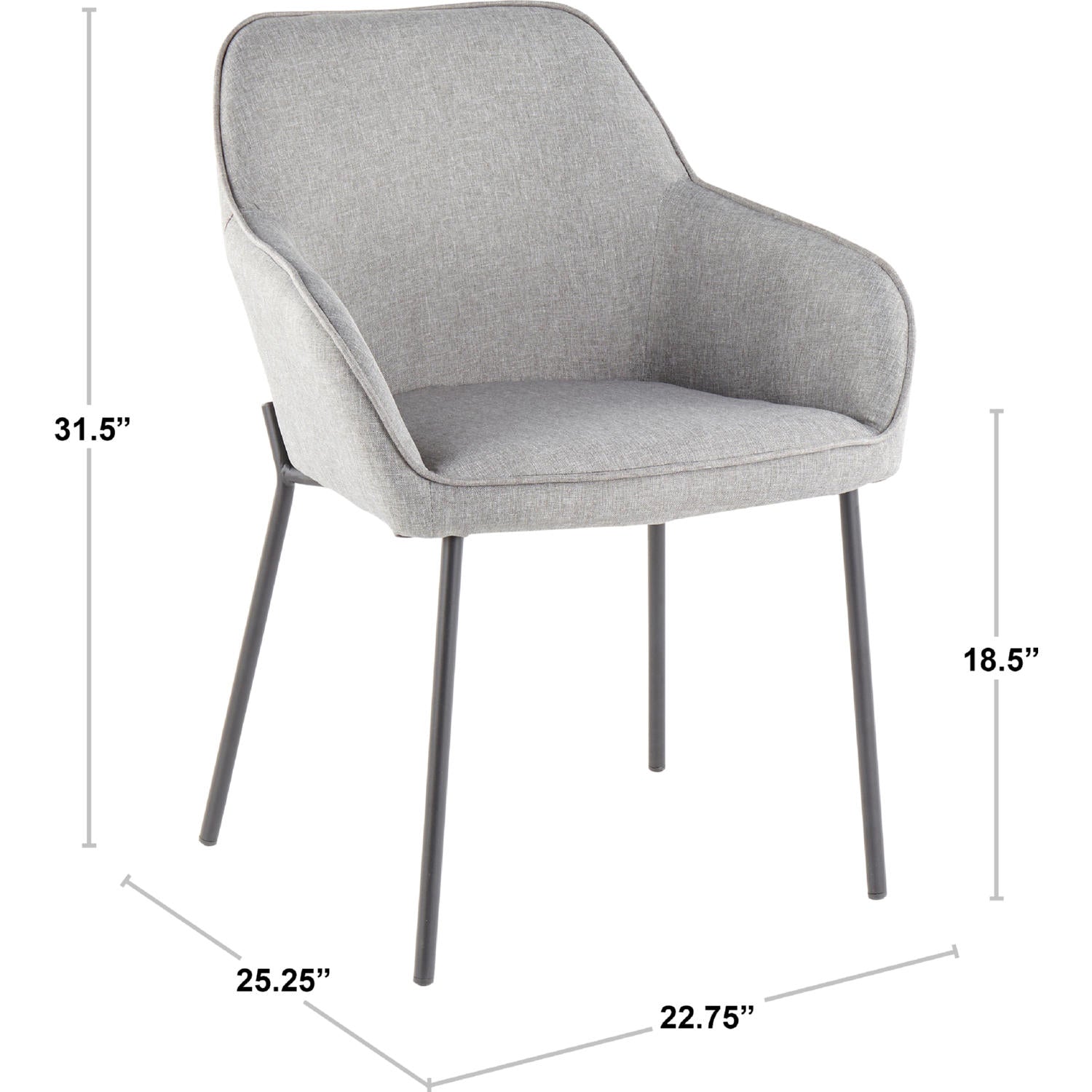 Daniella Dining Chair - Set of 2 Black By LumiSource | Dining Chairs | Modishstore - 14