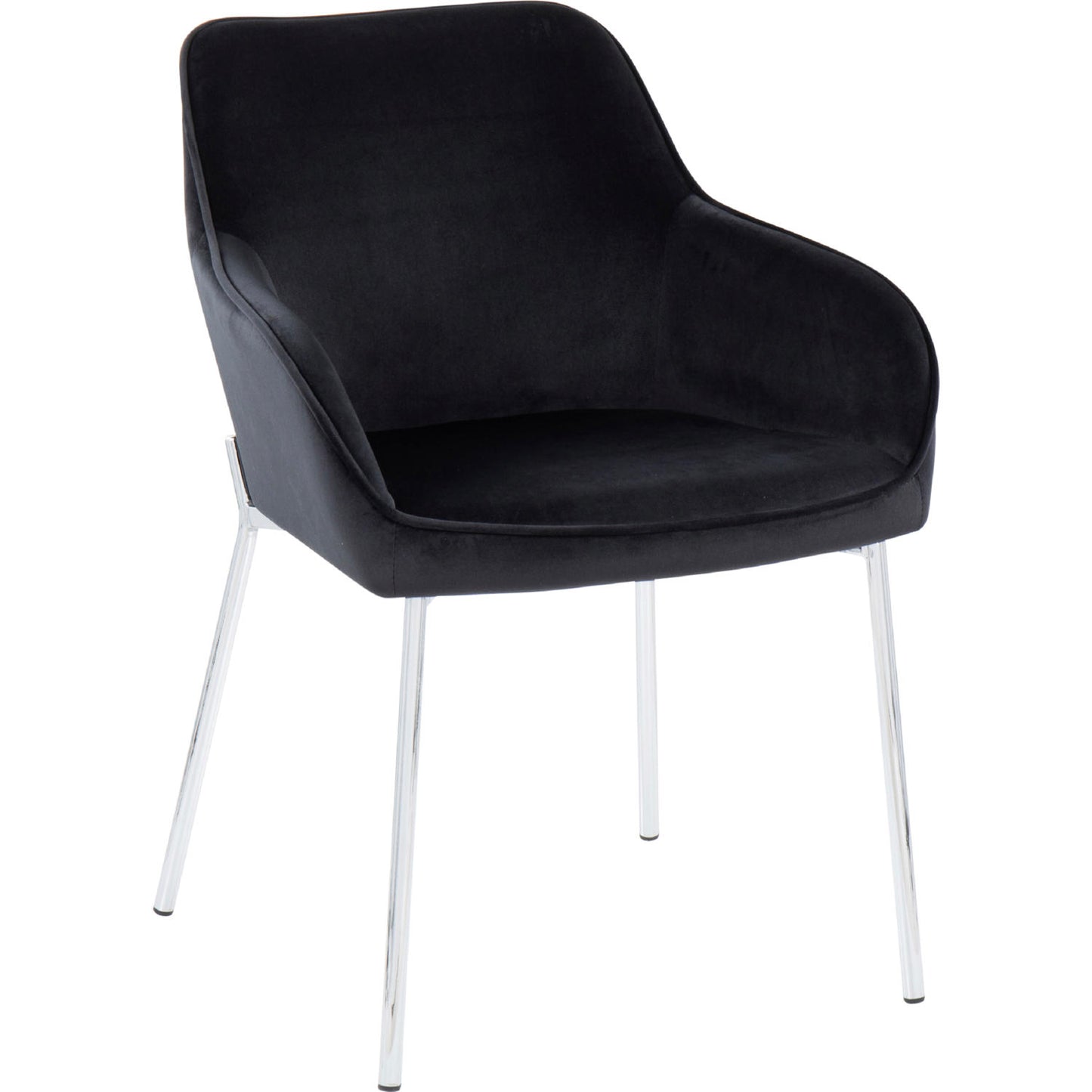 Daniella Dining Chair - Set of 2 Black Velvet By LumiSource | Dining Chairs | Modishstore - 7