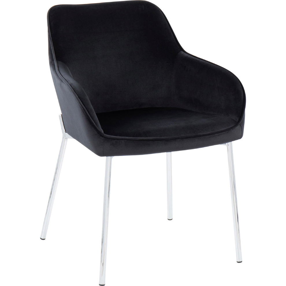 Daniella Dining Chair - Set of 2 Black Velvet By LumiSource | Dining Chairs | Modishstore - 7