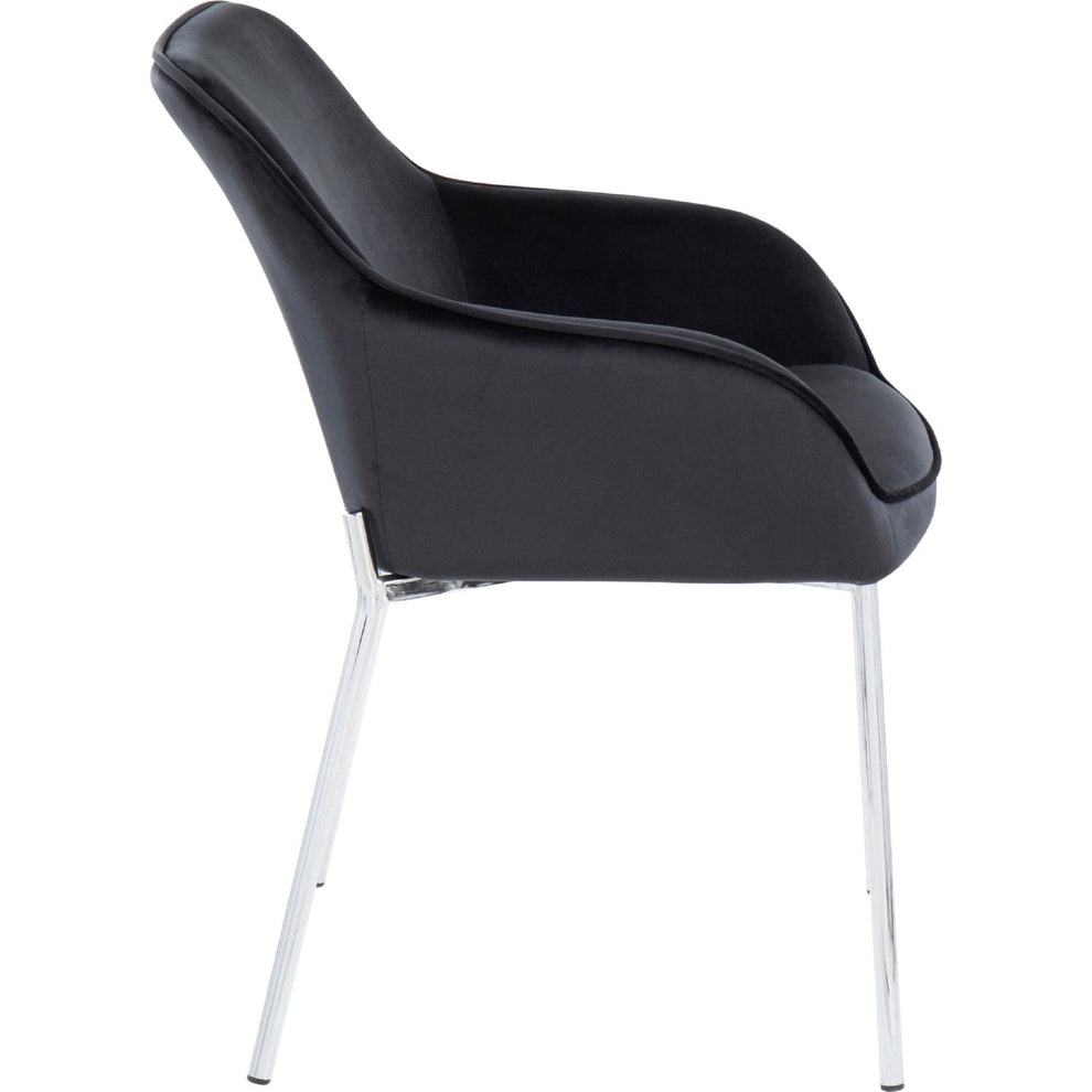 Daniella Dining Chair - Set of 2 Black Velvet By LumiSource | Dining Chairs | Modishstore - 6