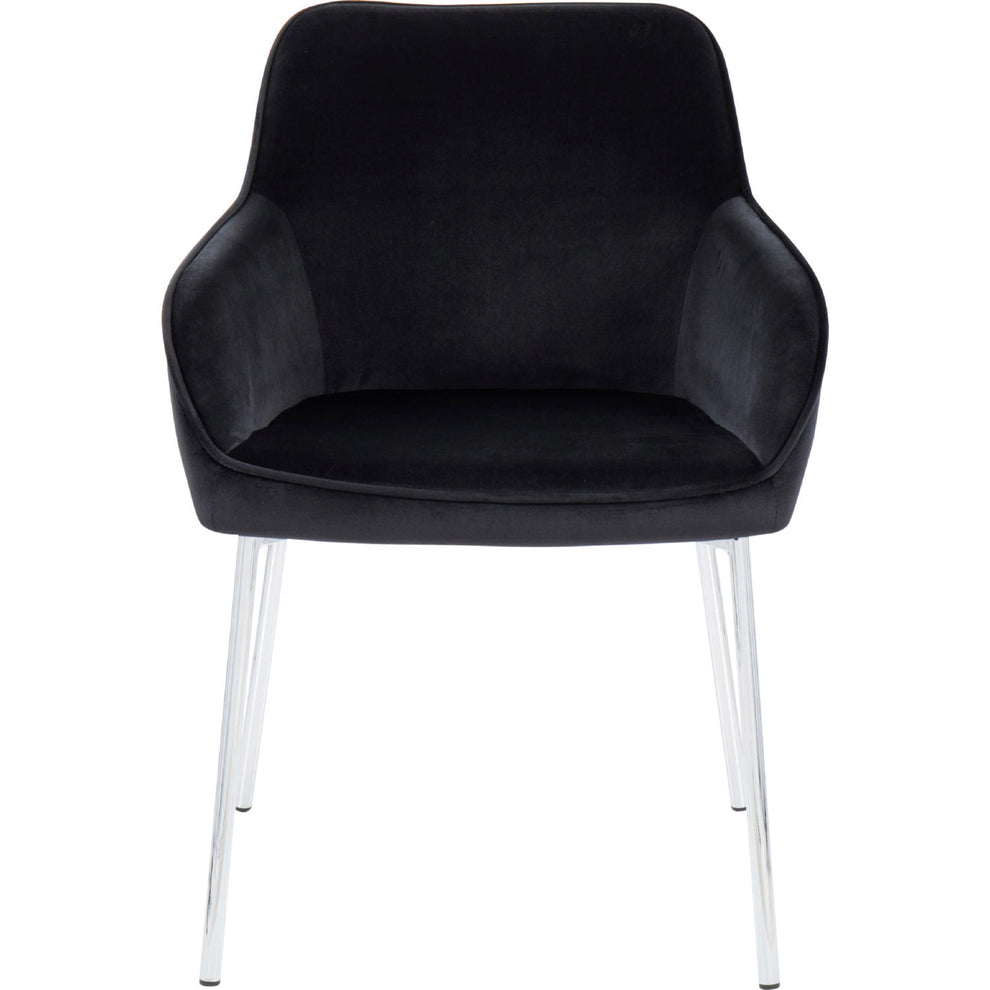 Daniella Dining Chair - Set of 2 Black Velvet By LumiSource | Dining Chairs | Modishstore - 4