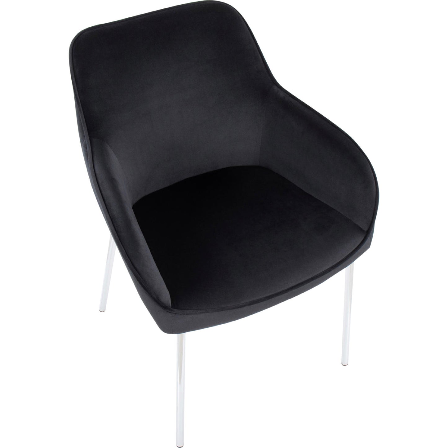 Daniella Dining Chair - Set of 2 Black Velvet By LumiSource | Dining Chairs | Modishstore - 3