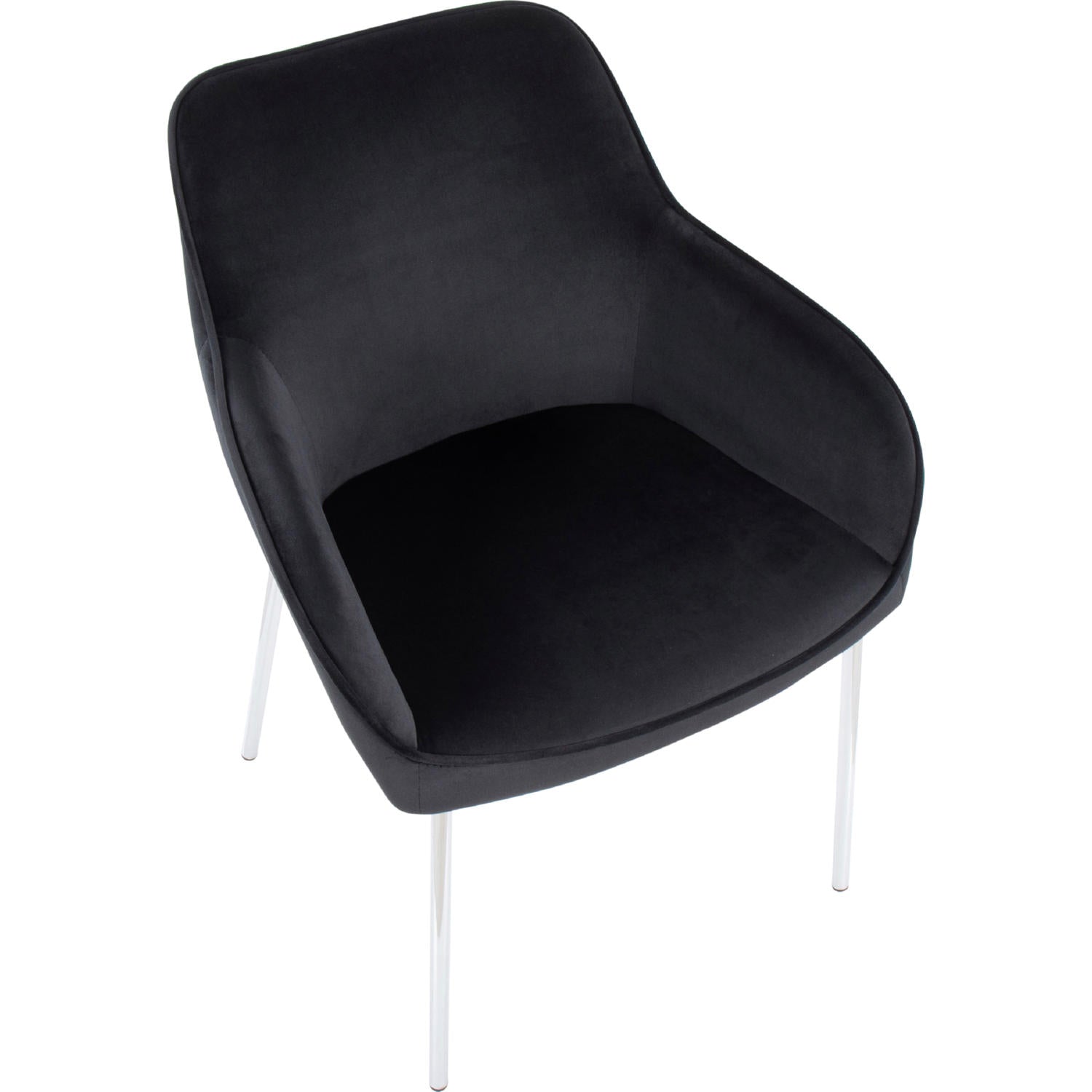 Daniella Dining Chair - Set of 2 Black Velvet By LumiSource | Dining Chairs | Modishstore - 3