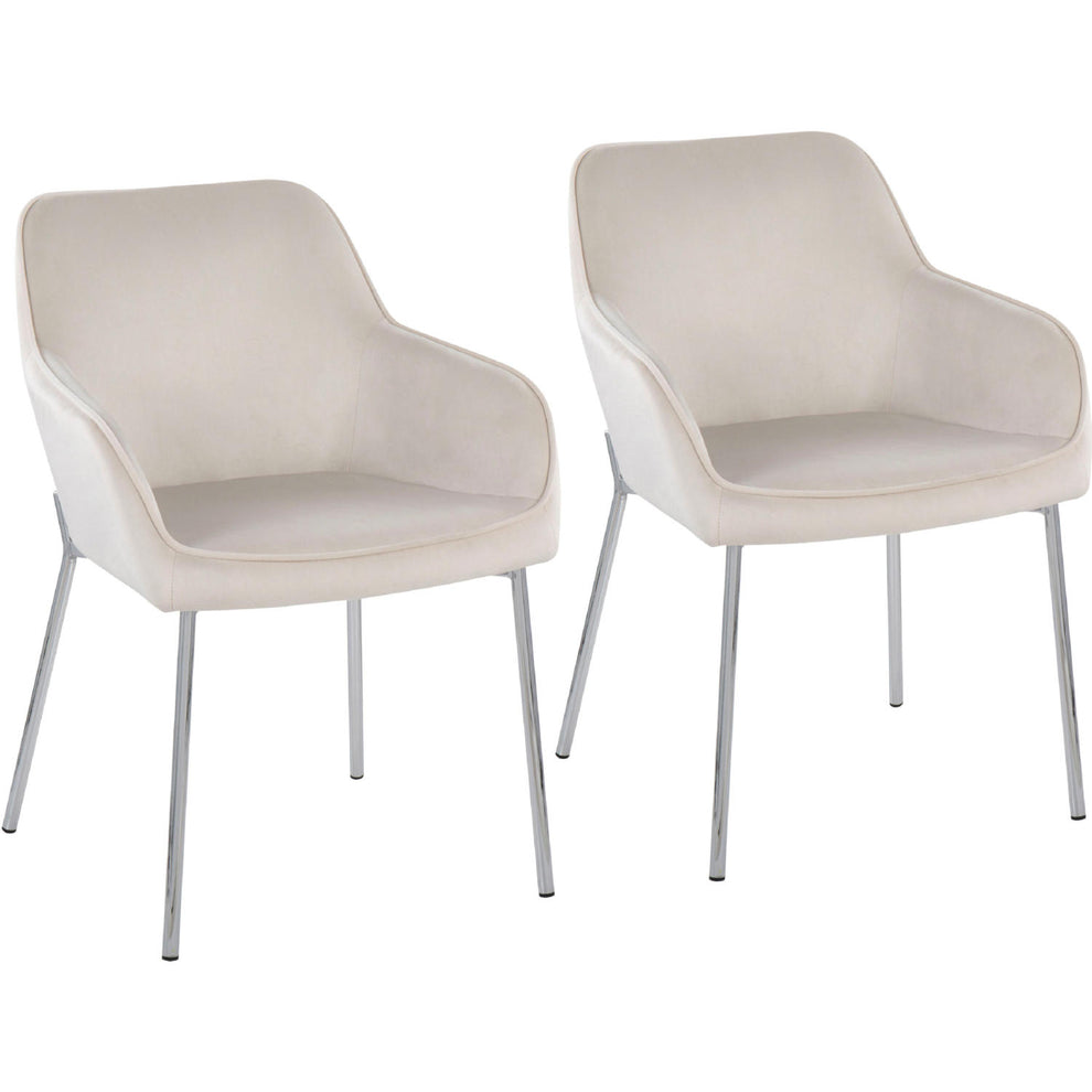 Daniella Dining Chair - Set of 2 Black Velvet By LumiSource | Dining Chairs | Modishstore - 9