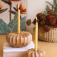 Set Of Two Carved Teakwood Taper Candle Holders By Kalalou