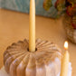 Set Of Two Carved Teakwood Taper Candle Holders By Kalalou