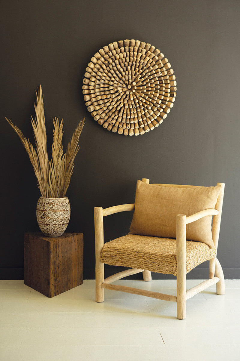 Round Driftwood Wall Art By Kalalou | Wall Decor | Modishstore - 3