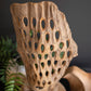 Carved Teak Wood Scuplture On A Base - Perforated By Kalalou | Sculptures | Modishstore - 2