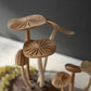 Set Of Two Hand-Carved Teak Wood Mushroom Clusters By Kalalou
