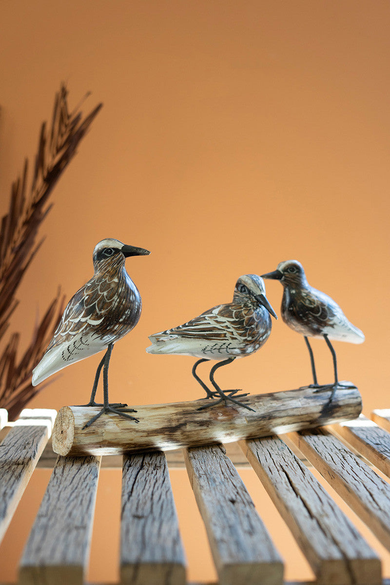 Painted Wooden Shore Birds On A Wooden Base By Kalalou | Animals & Pets | Modishstore