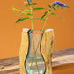 Blown Glass Vase Inside Of Teak Wood - Small By Kalalou | Vases | Modishstore