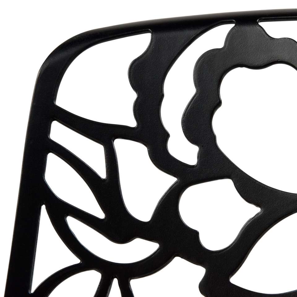 LeisureMod Devon Mid-Century Modern 5-Piece Aluminum Outdoor Patio Dining Set with Tempered Glass Top Table and 4 Stackable
 - DT31C4BL | Outdoor Dining Sets | Modishstore - 12