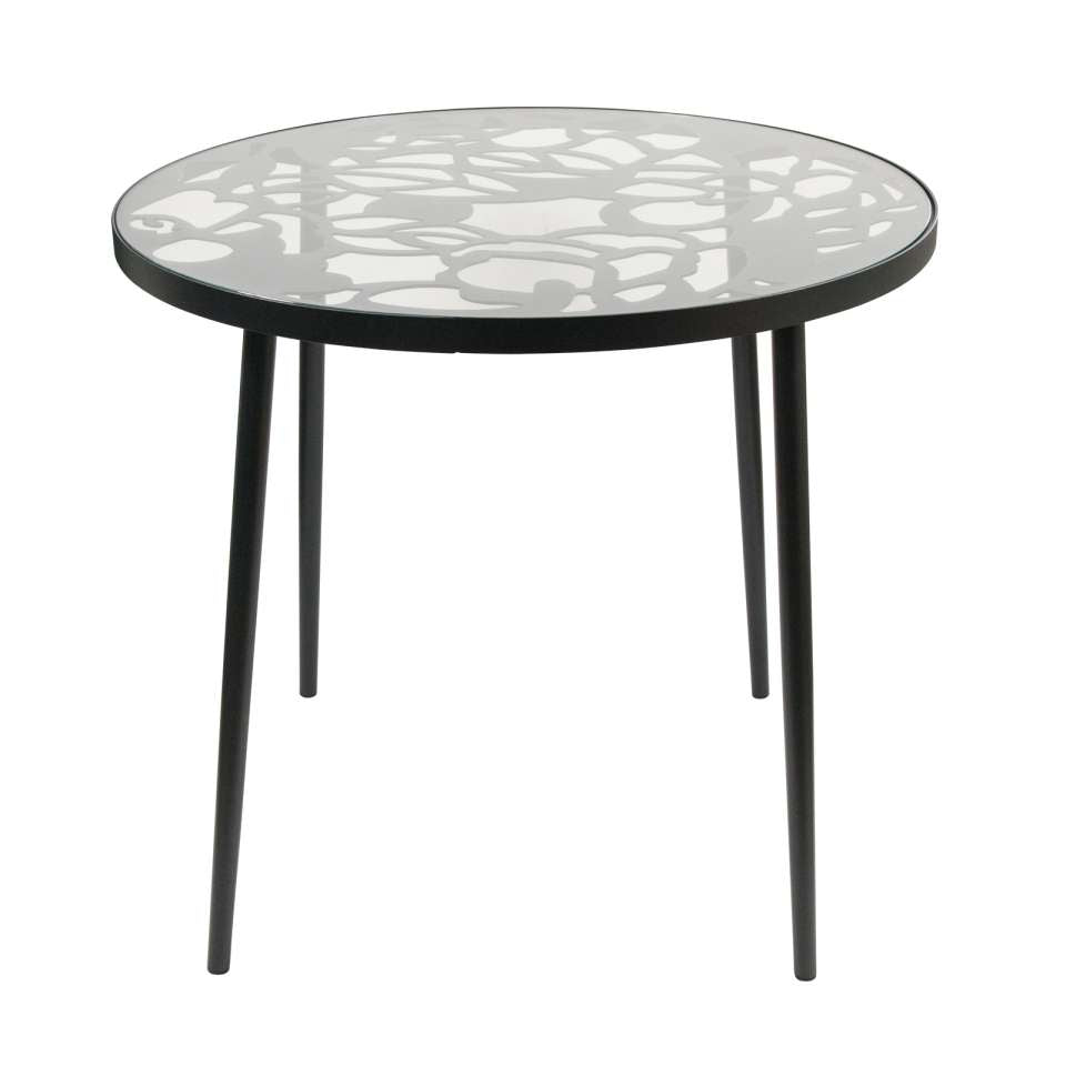 LeisureMod Devon Mid-Century Modern 5-Piece Aluminum Outdoor Patio Dining Set with Tempered Glass Top Table and 4 Stackable
 - DT31C4BL | Outdoor Dining Sets | Modishstore - 9