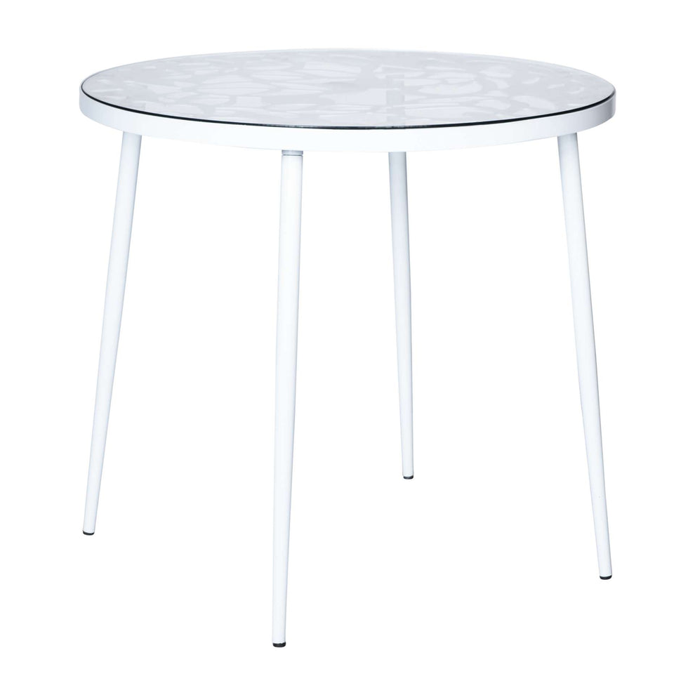 LeisureMod Devon Mid-Century Modern 5-Piece Aluminum Outdoor Patio Dining Set with Tempered Glass Top Table and 4 Stackable
 - DT31C4BL | Outdoor Dining Sets | Modishstore - 56