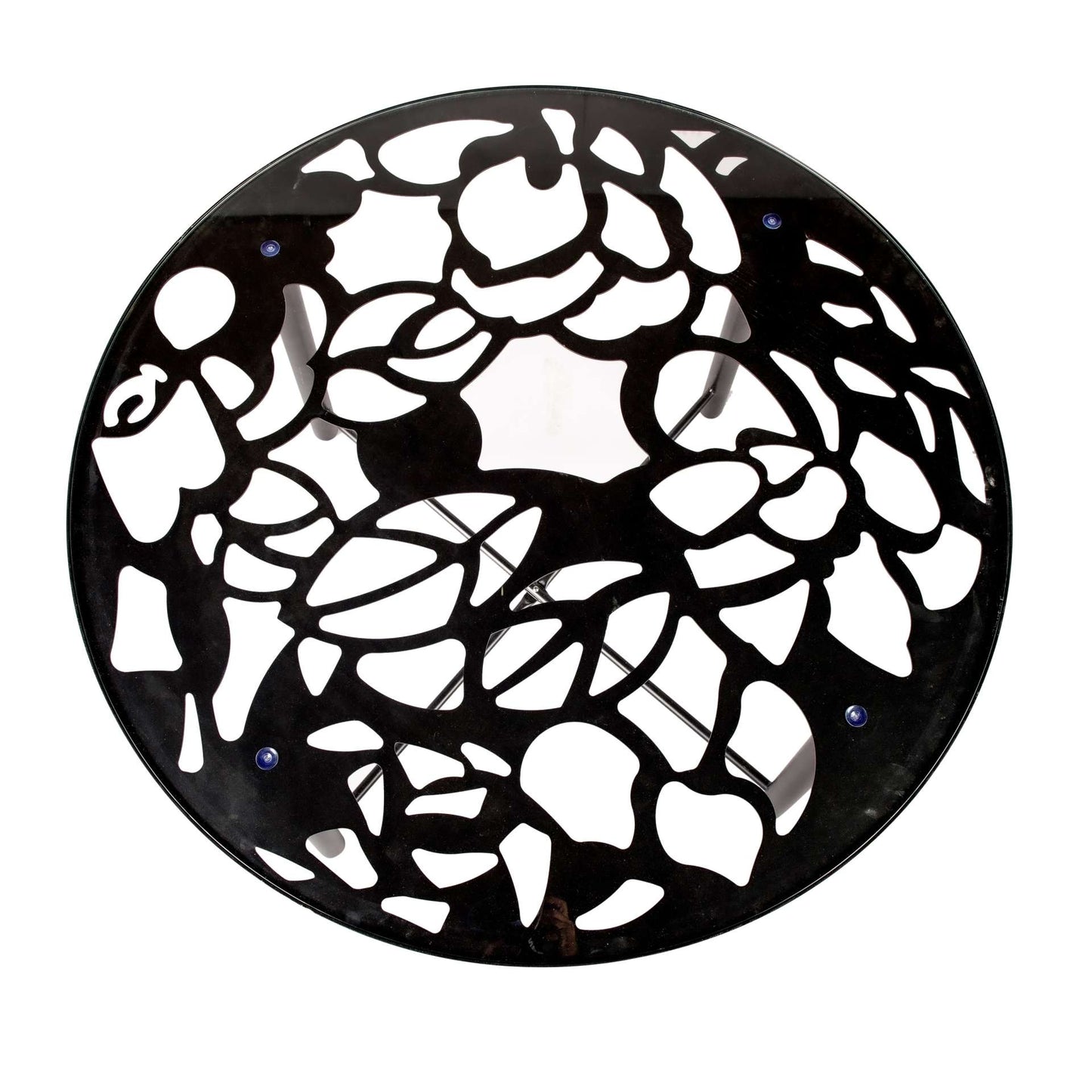 LeisureMod Devon Mid-Century Modern 7-Piece Aluminum Outdoor Patio Dining Set with Tempered Glass Top Table and 6 Stackable
 - DT48C6BL | Outdoor Dining Sets | Modishstore - 6