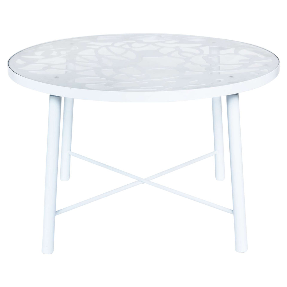 LeisureMod Devon Mid-Century Modern 7-Piece Aluminum Outdoor Patio Dining Set with Tempered Glass Top Table and 6 Stackable
 - DT48C6BL | Outdoor Dining Sets | Modishstore - 47