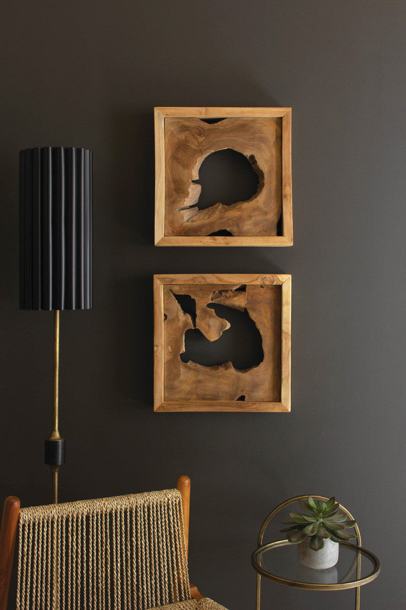 Framed Teak Wall Art Set Of 2 By Kalalou | Wall Art | Modishstore