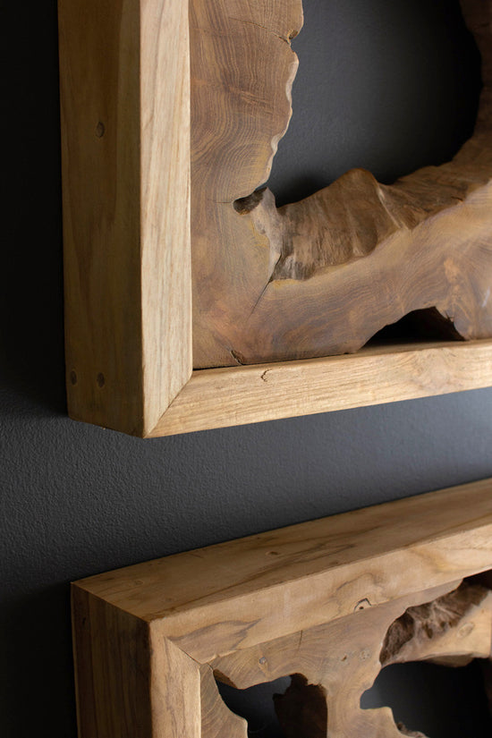 Framed Teak Wall Art Set Of 2 By Kalalou Modish Store