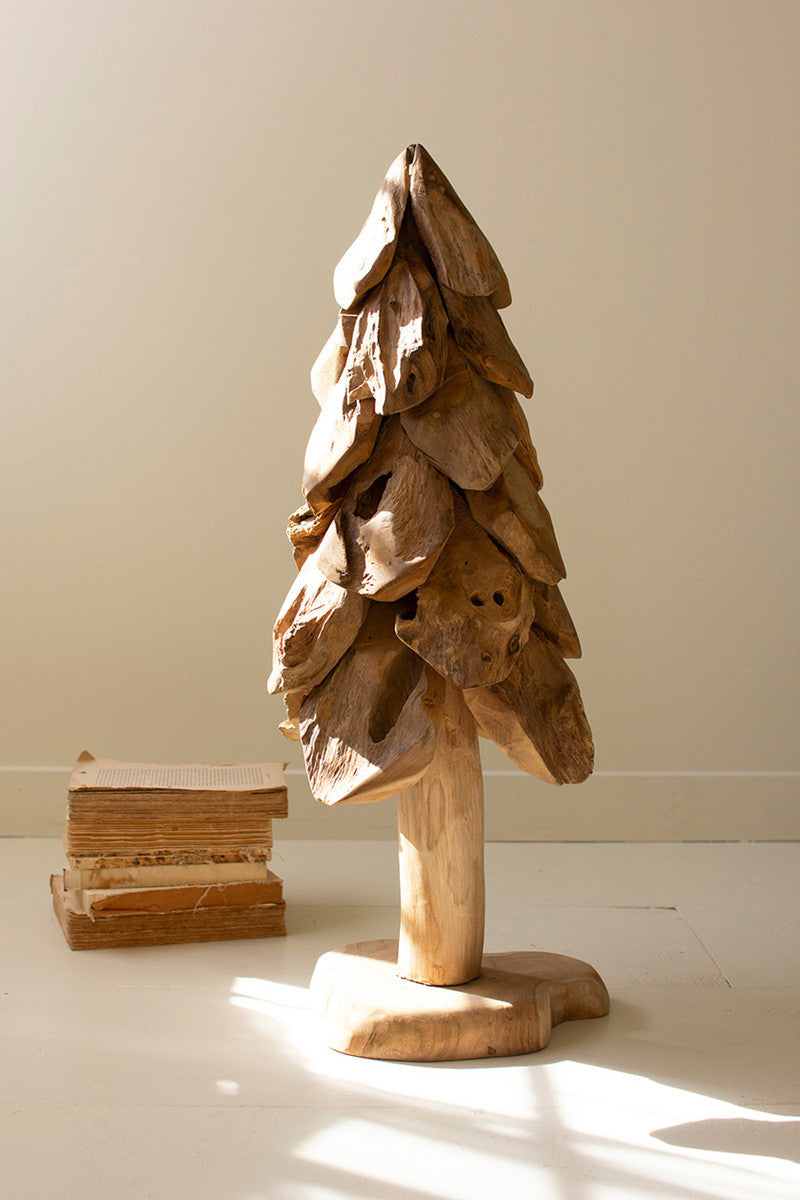 Rustic Teak Christmas Tree - Large By Kalalou | Christmas Trees | Modishstore