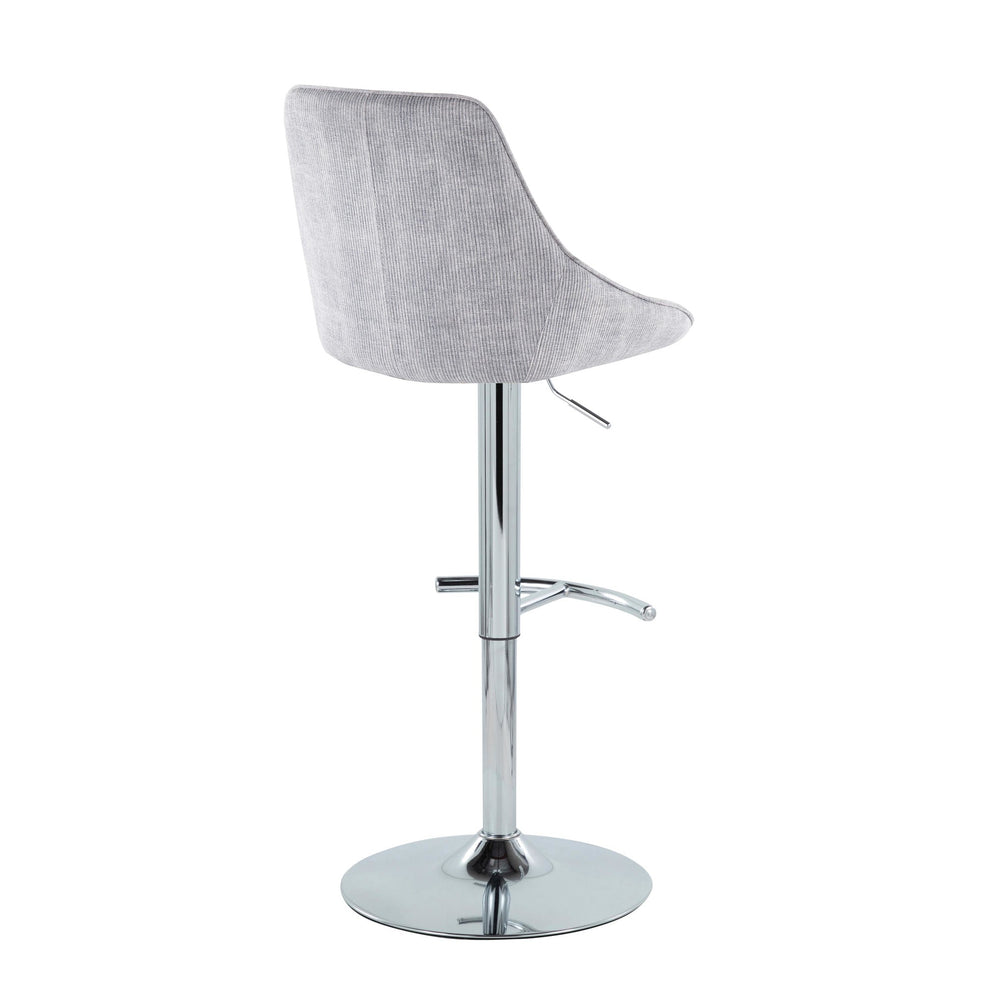 Diana Adjustable Bar Stool - Set of 2 By LumiSource - BS-DIANACOR-RT2 CHRMGY2 | Bar Stools | Modishstore - 4