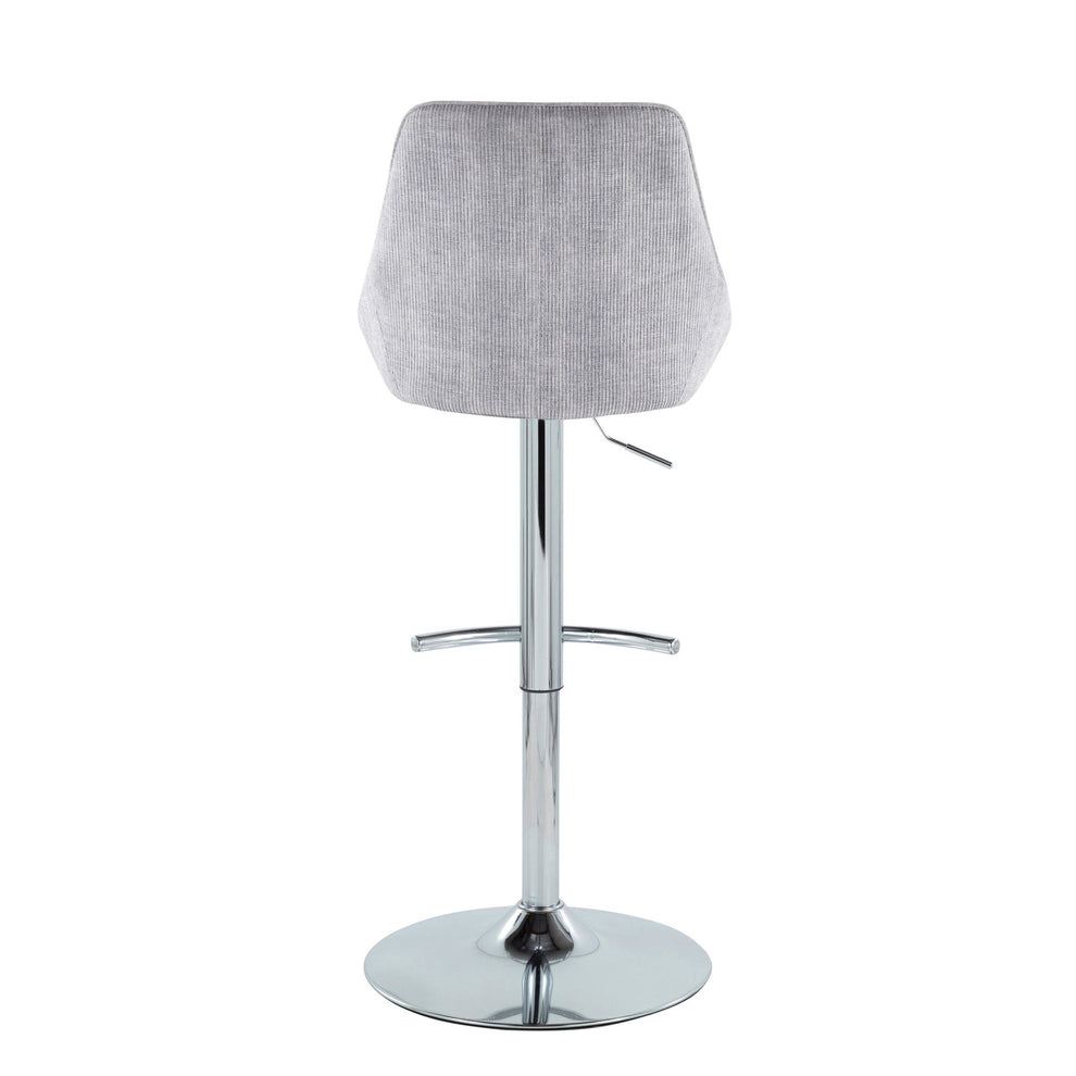 Diana Adjustable Bar Stool - Set of 2 By LumiSource - BS-DIANACOR-RT2 CHRMGY2 | Bar Stools | Modishstore - 6