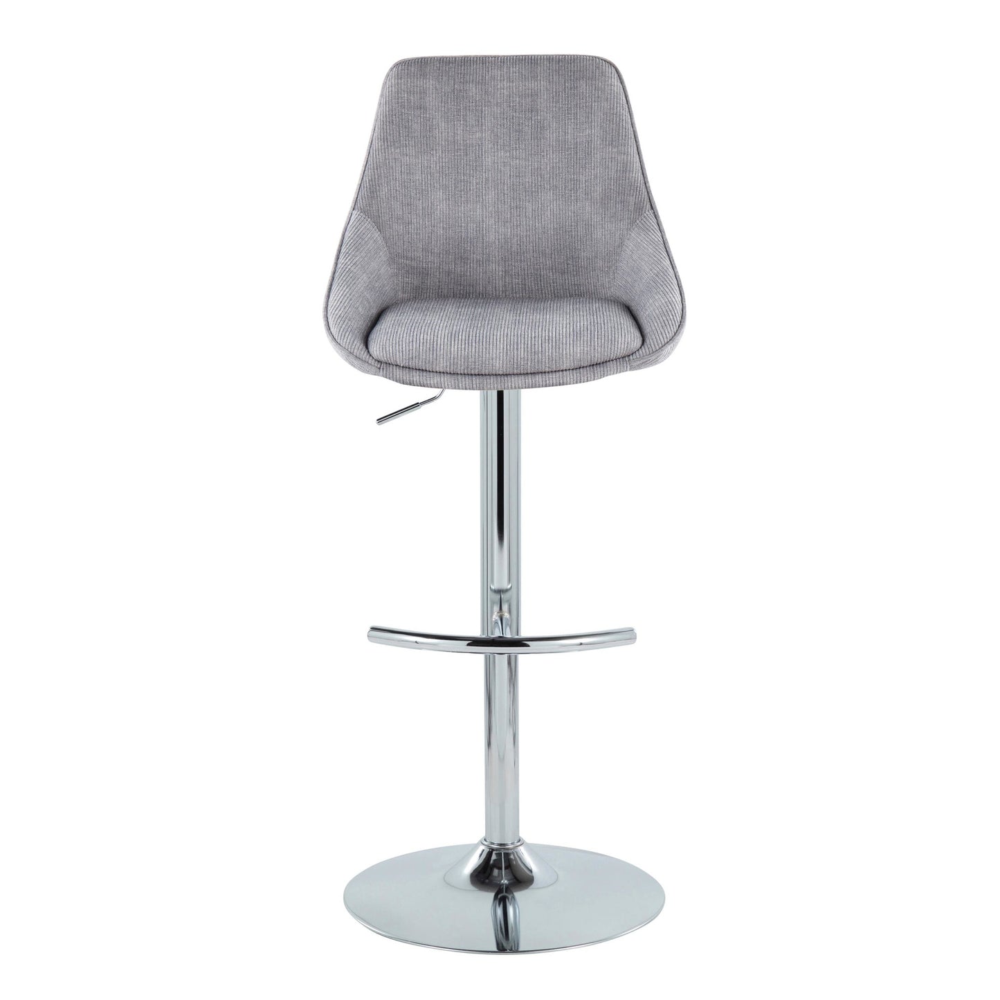Diana Adjustable Bar Stool - Set of 2 By LumiSource - BS-DIANACOR-RT2 CHRMGY2 | Bar Stools | Modishstore - 5