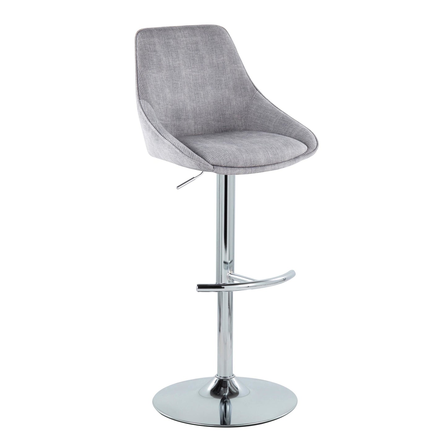 Diana Adjustable Bar Stool - Set of 2 By LumiSource - BS-DIANACOR-RT2 CHRMGY2 | Bar Stools | Modishstore - 2